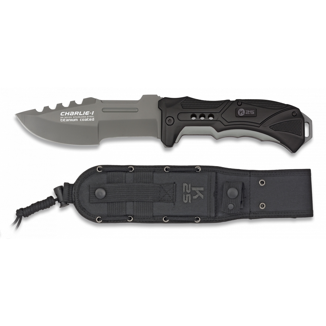 Nůž K25 Charlie I - černý-šedý (18+)