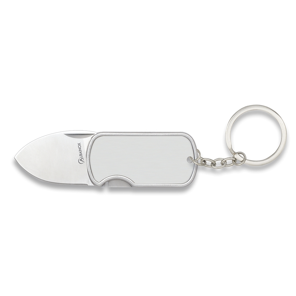 Nůž Albainox Dog Tag na klíče - stříbrný (18+)