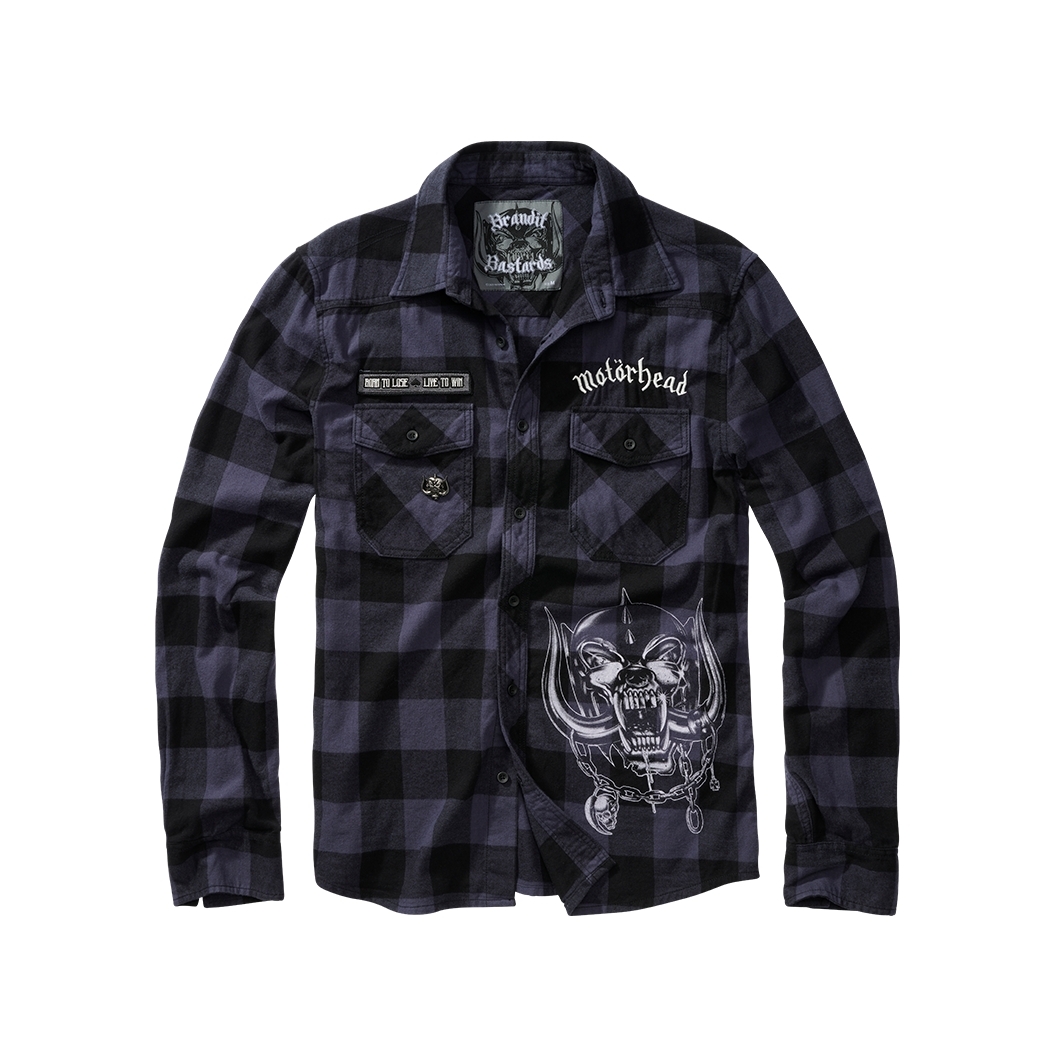 Košile Brandit Motörhead Checkshirt - černá-šedá, L