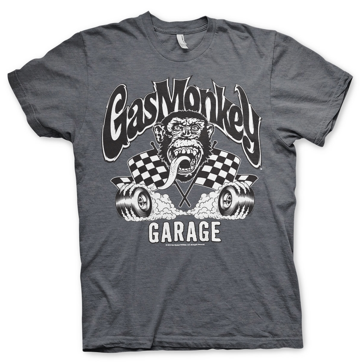 Triko Gas Monkey Garage Burning Wheels - tmavě šedé, S