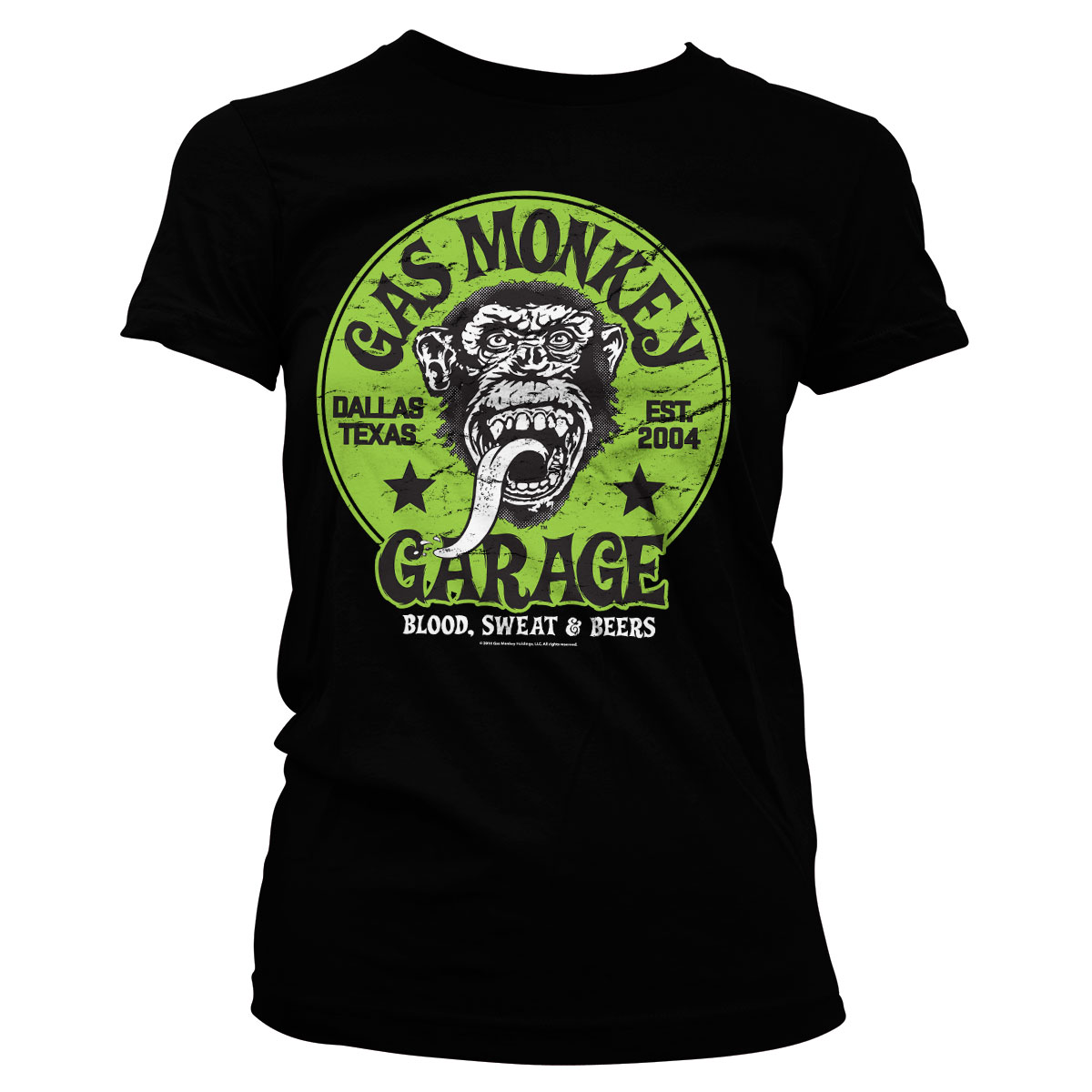 Triko dámské Gas Monkey Garage Green Logo - černé, S