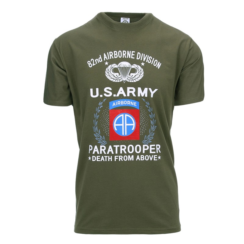 Tričko Fostex US Army Paratrooper 82ND - olivové, M