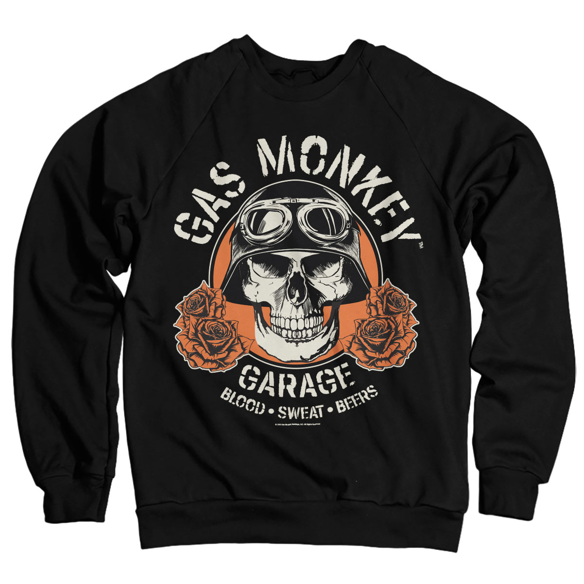 Mikina Gas Monkey Garage Skull - černá, M