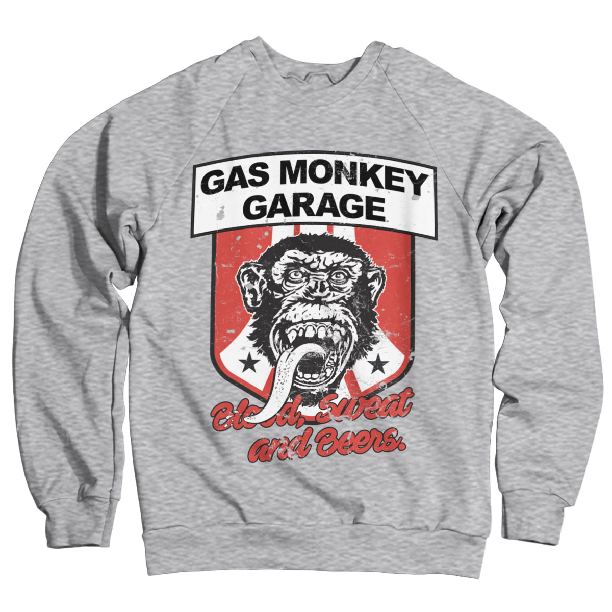 Mikina Gas Monkey Garage Stripes Shield - šedá, S