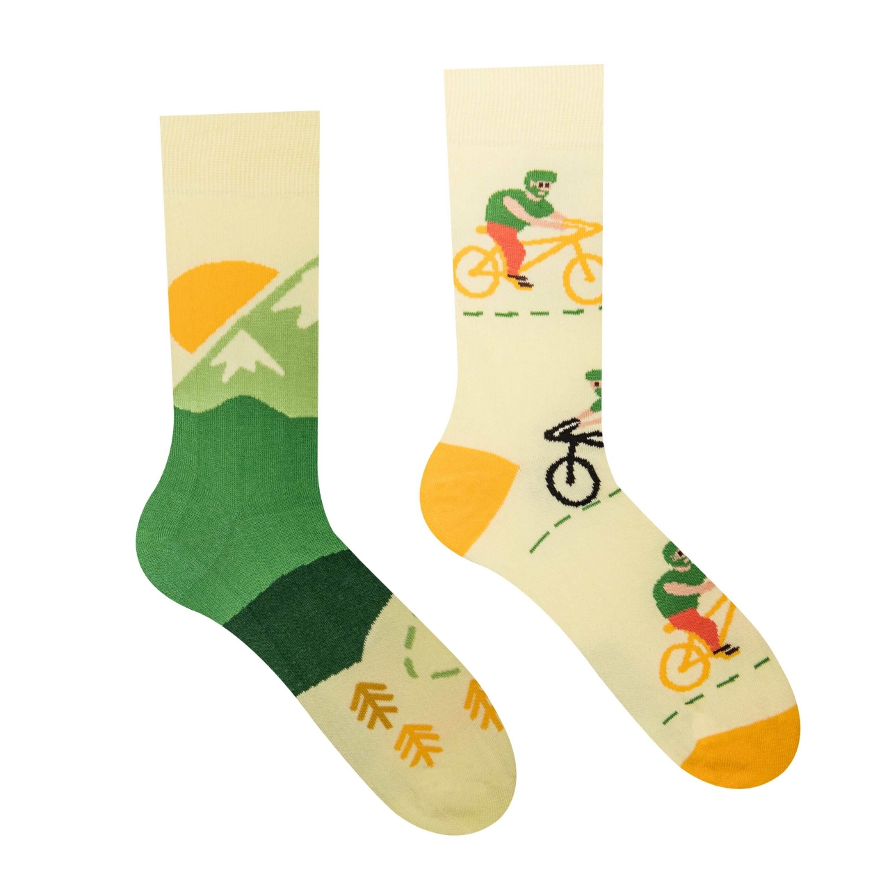 Ponožky Hesty Cyklista - žluté-zelené, 43-46
