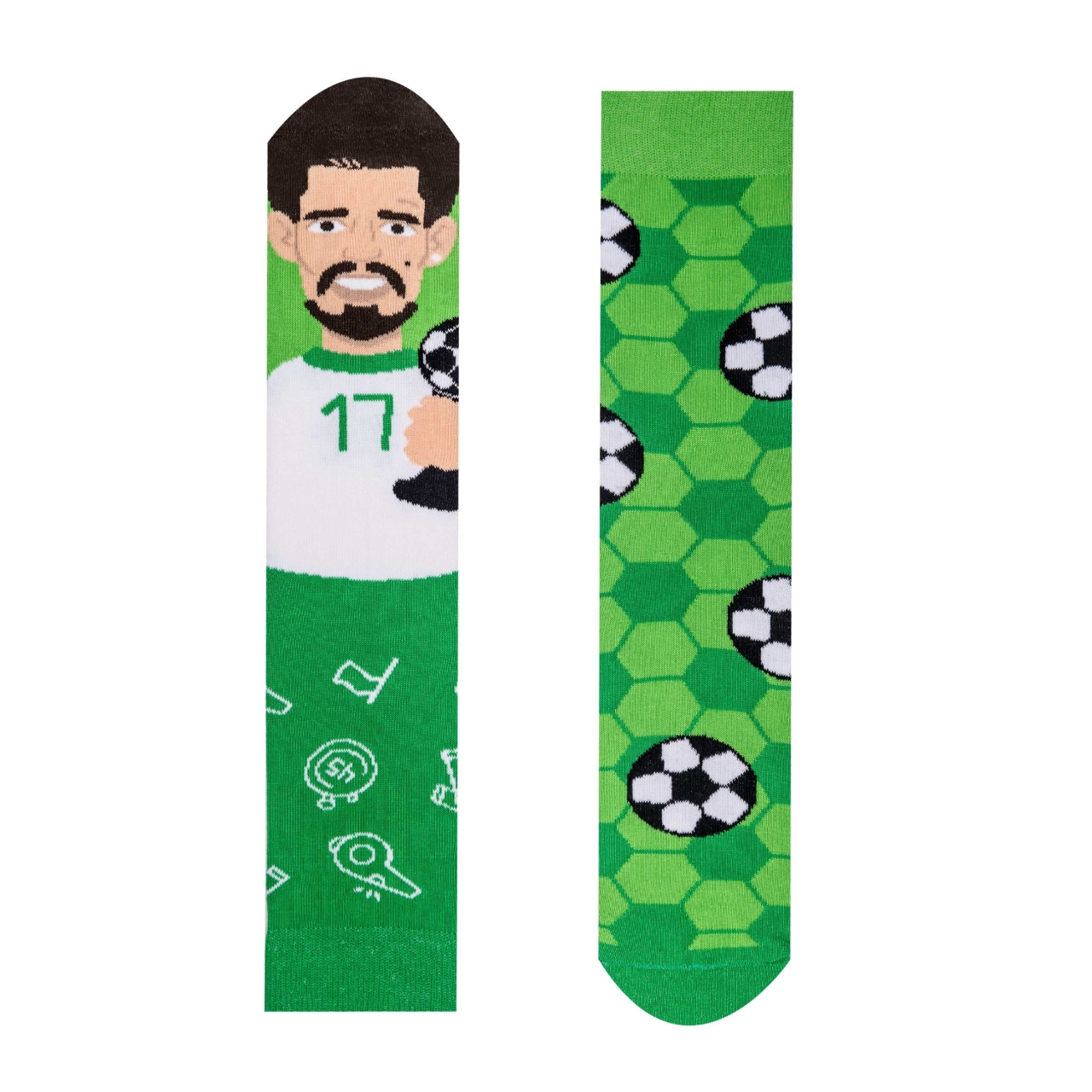 Ponožky Hesty Fotbalista - zelené-bílé, 39-42