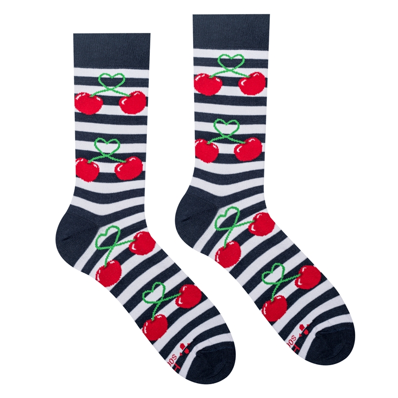 Ponožky Hesty Třešně - červené-modré, 35-38