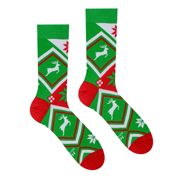 Ponožky Hesty Norský vzor - zelené, 35-38