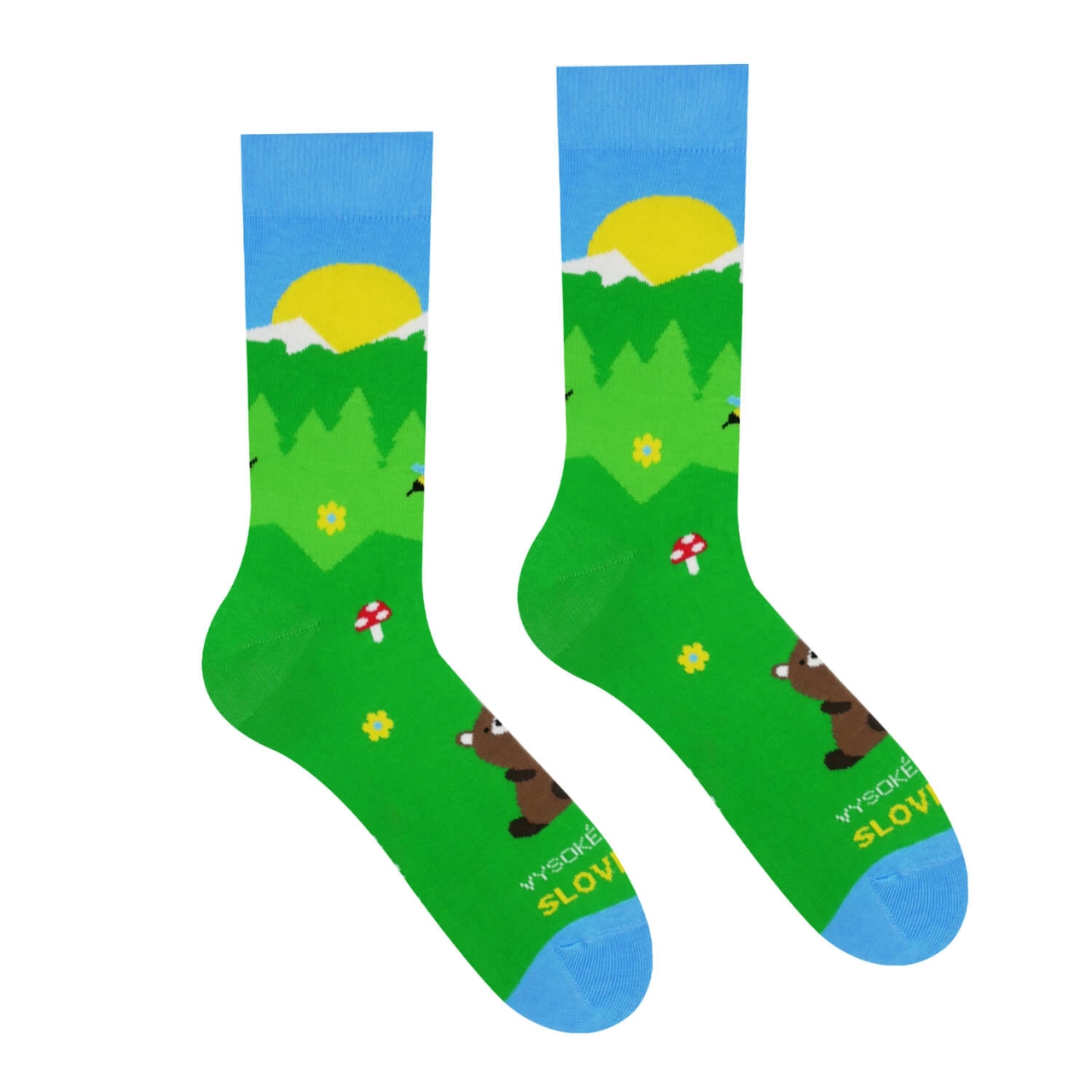 Ponožky Hesty Vysoké Tatry Medvěd - zelené-modré, 43-46