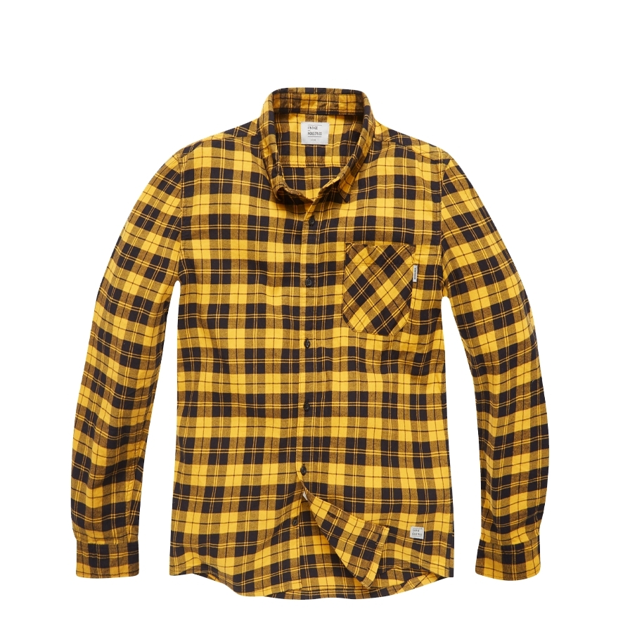 Košile Vintage Industries Riley Flannel - žlutá, XL