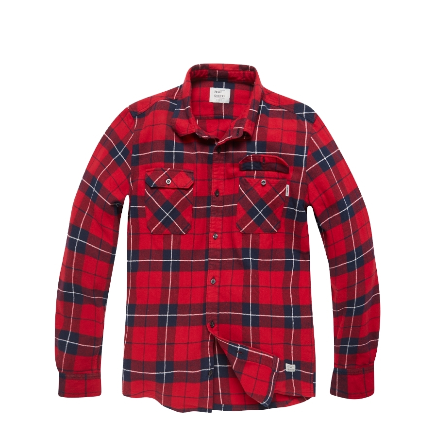 Košile Vintage Industries Sem Flannel - červená, S