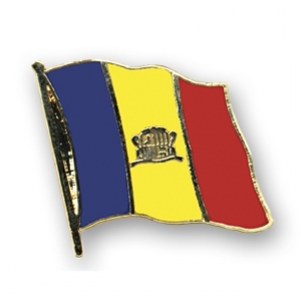 Odznak (pins) 20mm vlajka Andorra - barevný