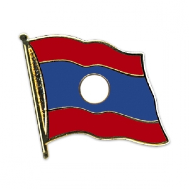 Odznak (pins) 20mm vlajka Laos - barevný
