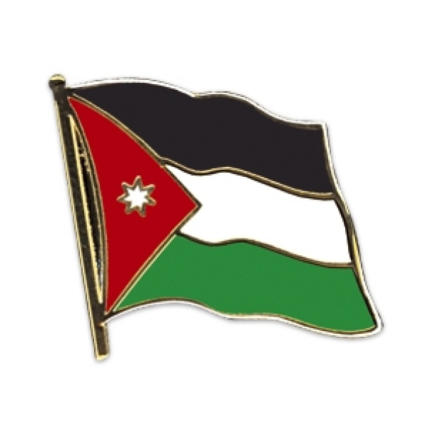 Odznak (pins) 20mm vlajka Jordánsko - barevný