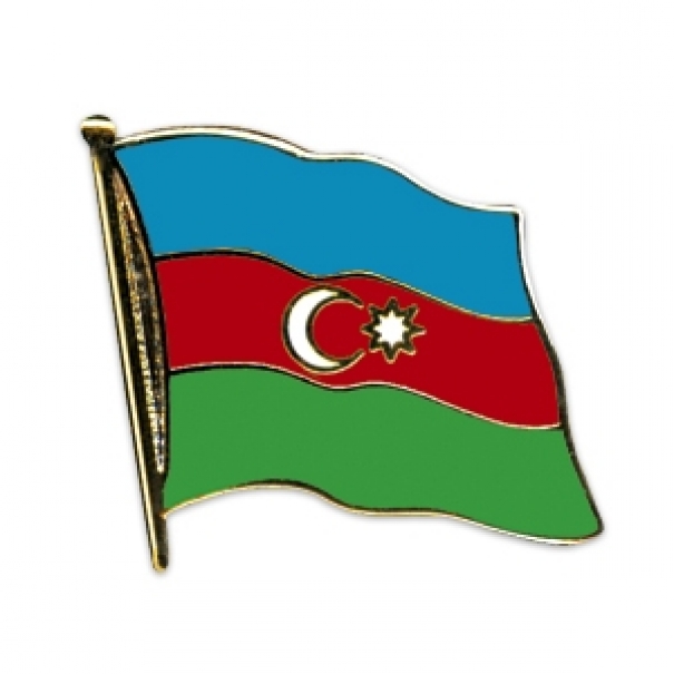 Odznak (pins) 20mm vlajka Ázerbájdžán - barevný
