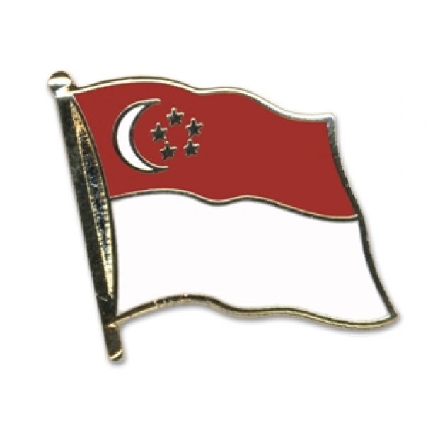 Odznak (pins) 20mm vlajka Singapur - barevný