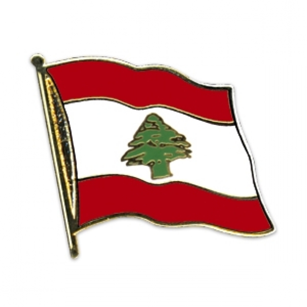 Odznak (pins) 20mm vlajka Libanon - barevný