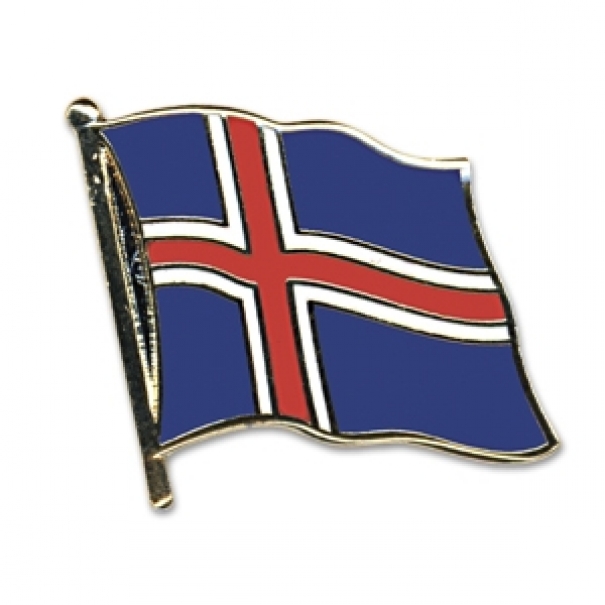 Odznak (pins) 20mm vlajka Island - barevný