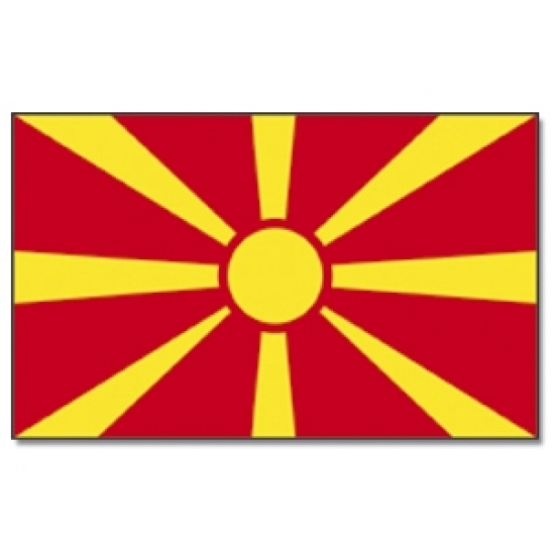 Vlajka Makedonie 30 x 45 cm na tyčce