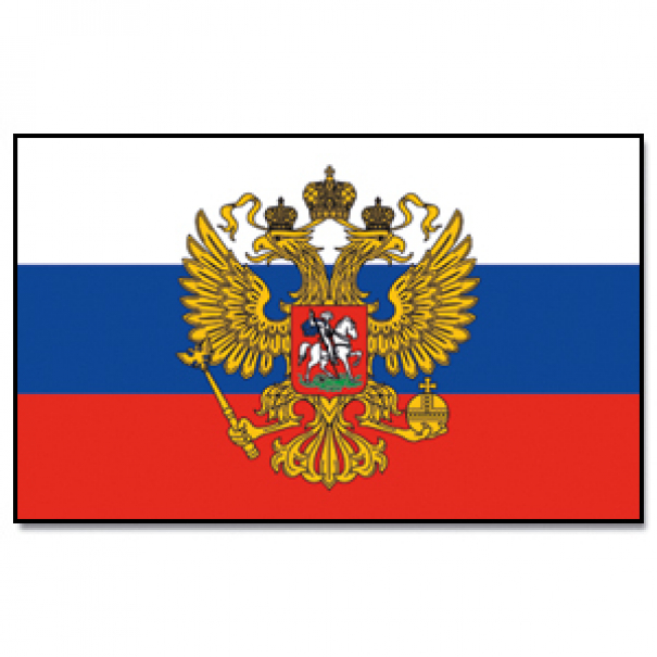 Vlajka Rusko se znakem 30 x 45 cm na tyčce