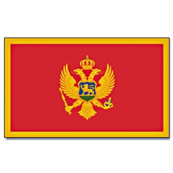 Vlajka Černá Hora 30 x 45 cm na tyčce