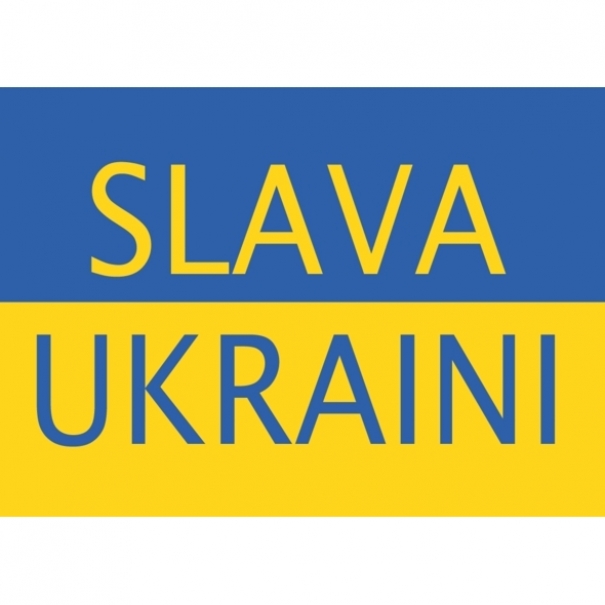 Samolepka vlajka Ukrajina Slava Ukraini 14,8x21 cm 1 ks