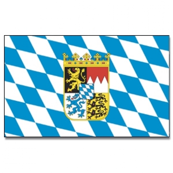 Vlajka Bavorsko se znakem 30 x 45 cm na tyčce