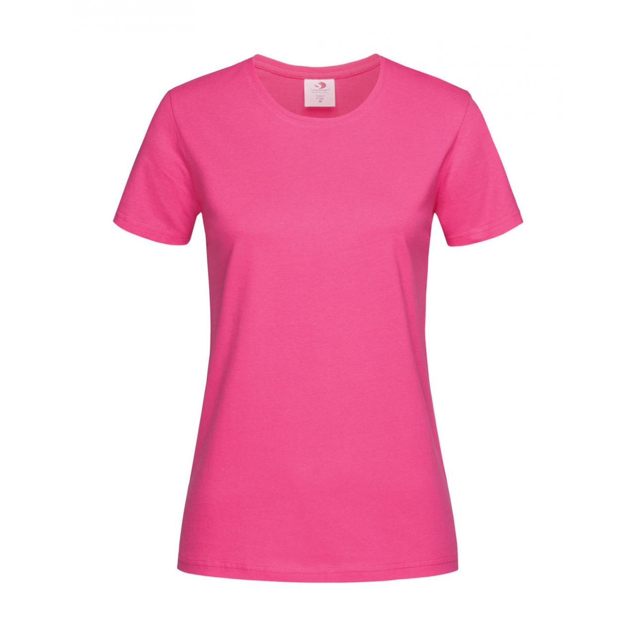 Tričko dámské Stedman Fitted s kulatým výstřihem - růžové, XXL