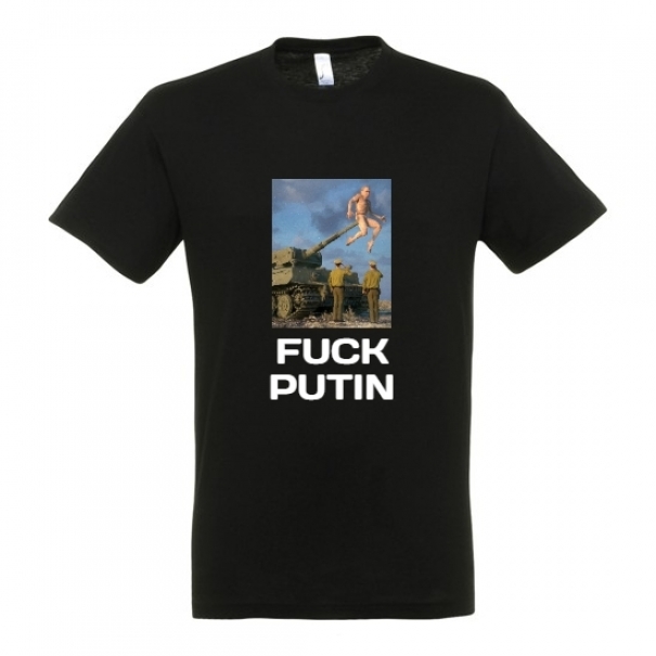 Triko Fuck Putin Tank - černé, S