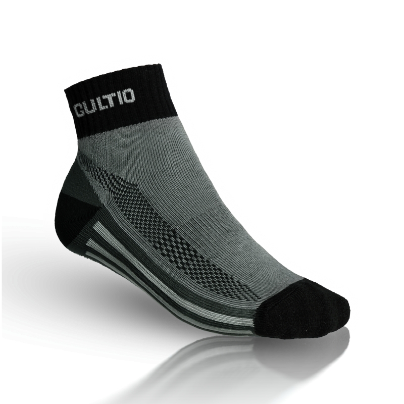 Středně snížené ponožky se stříbrem Gultio Medical Track - šedé, 30,5-31 = EU 46-47