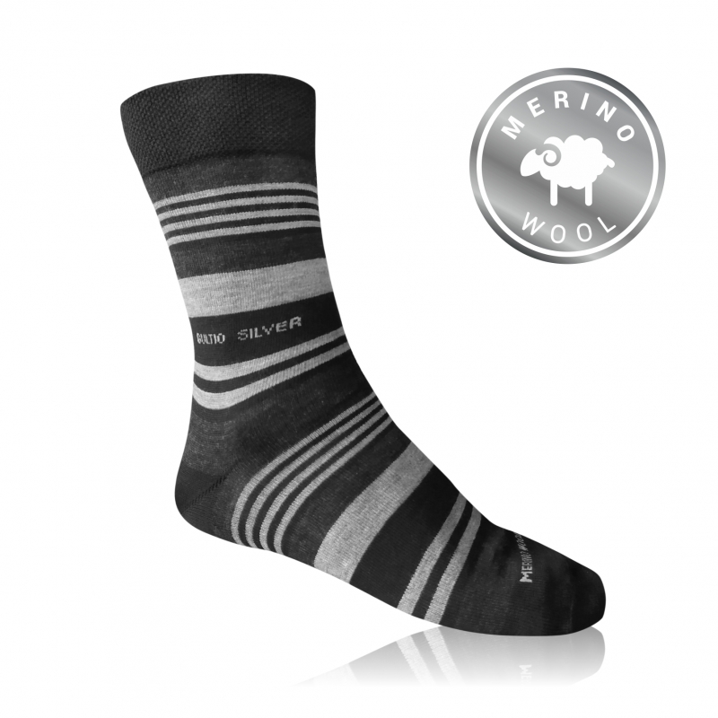 Ponožky letní z Merino vlny a stříbra Gultio - šedé, 30,5-31 = EU 46-47