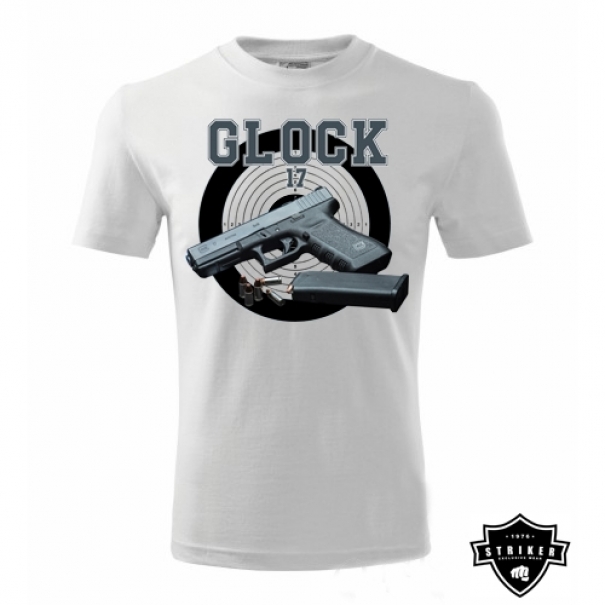 Triko Striker GLOCK 17 - bílé, XL