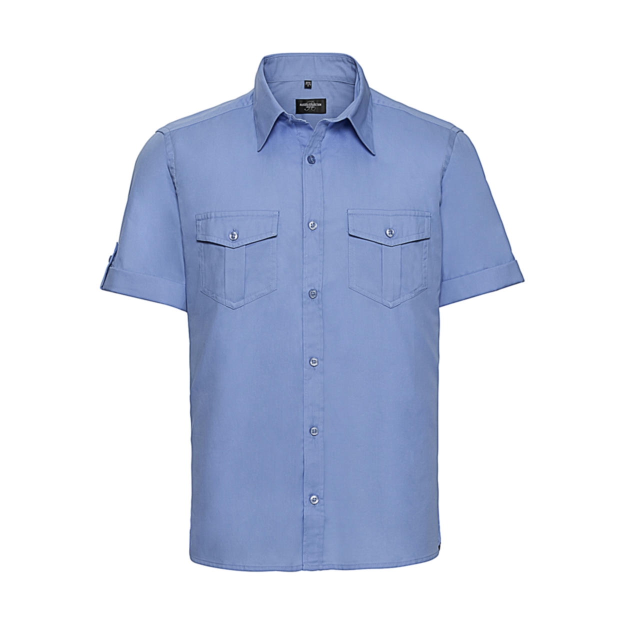 Košile pánská krátký rukáv Rusell Roll Sleeve - modrá, S