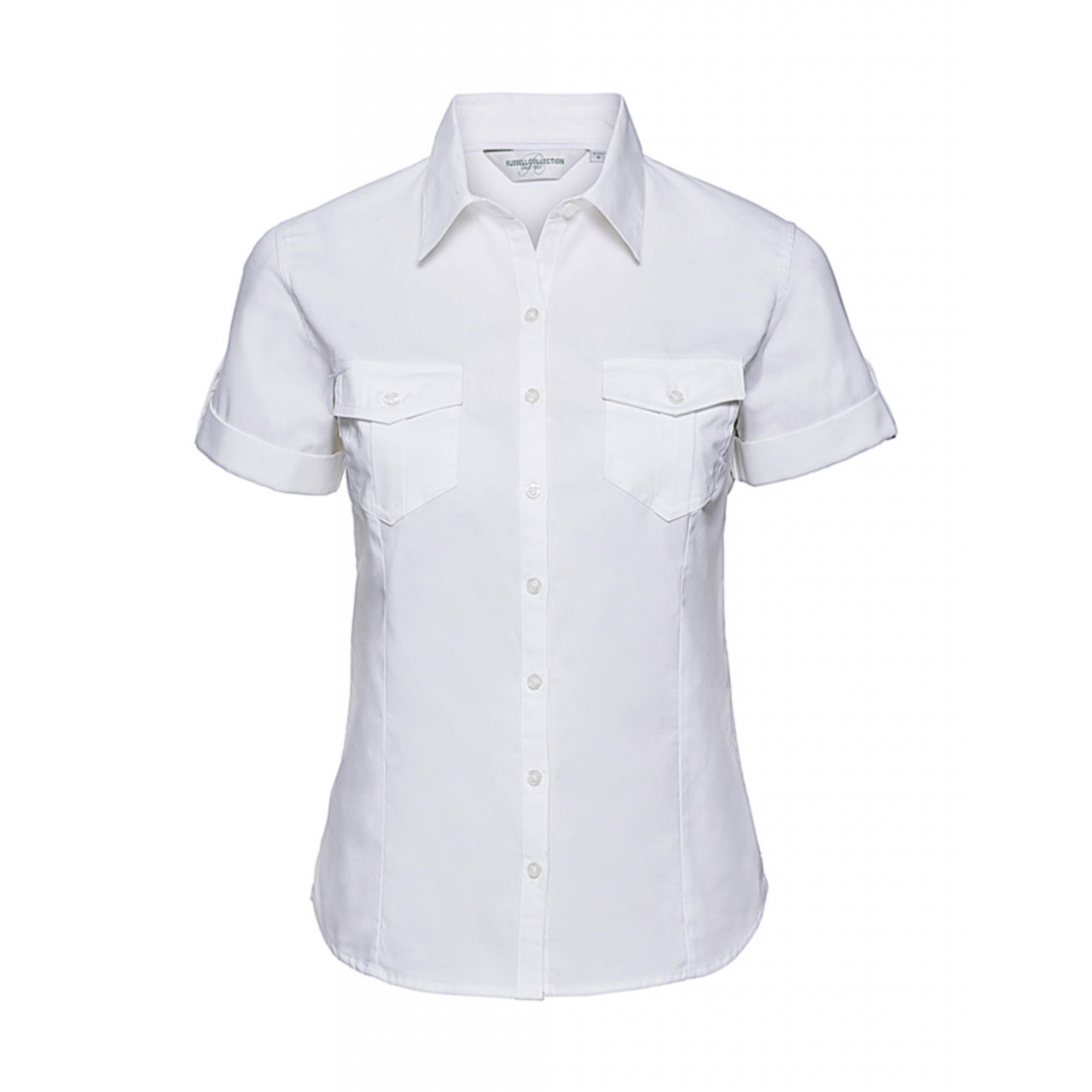 Košile dámská krátký rukáv Rusell Roll Sleeve - bílá, L
