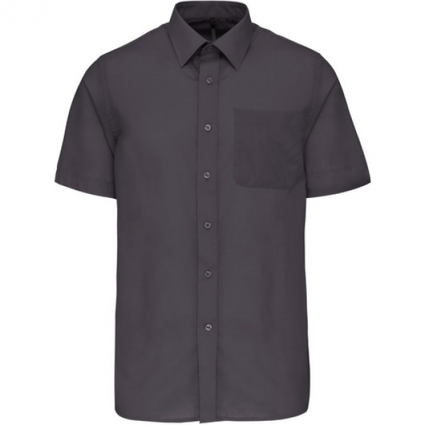 Pánská košile s krátkým rukávem Kariban ACE - tmavě šedá