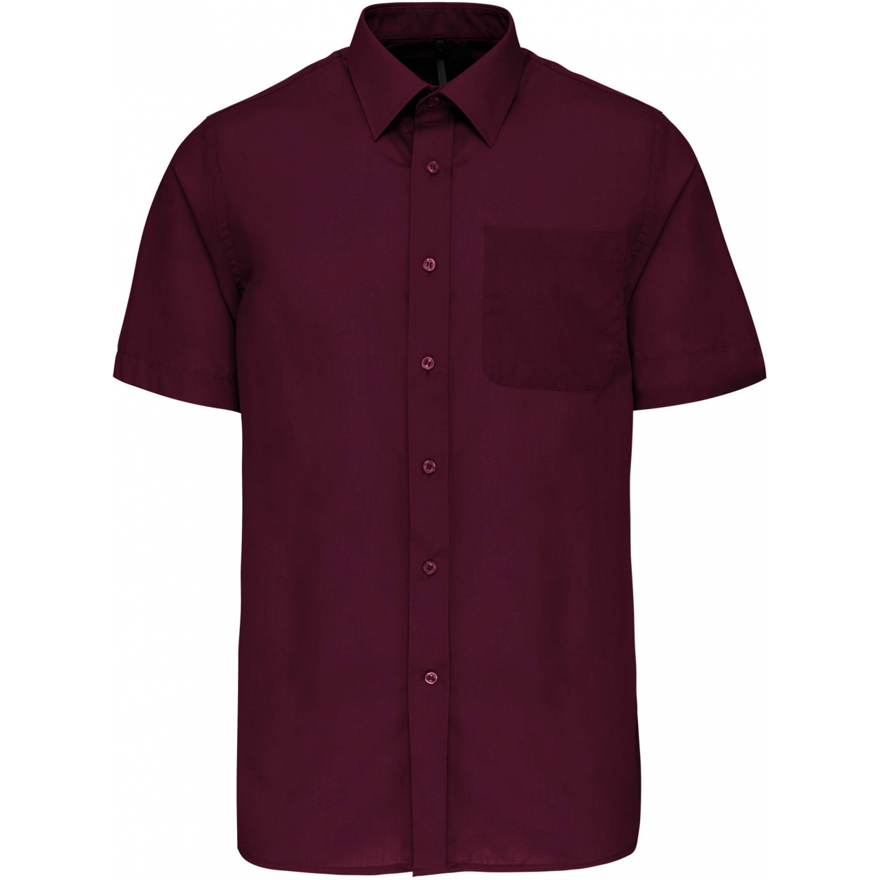 Pánská košile s krátkým rukávem Kariban ACE - tmavě červená, XL