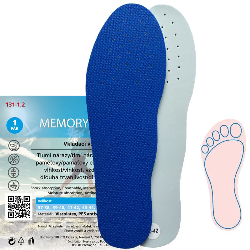 Stélky/vložky do bot Dr. Grepl Memory Active - modré, 45-46