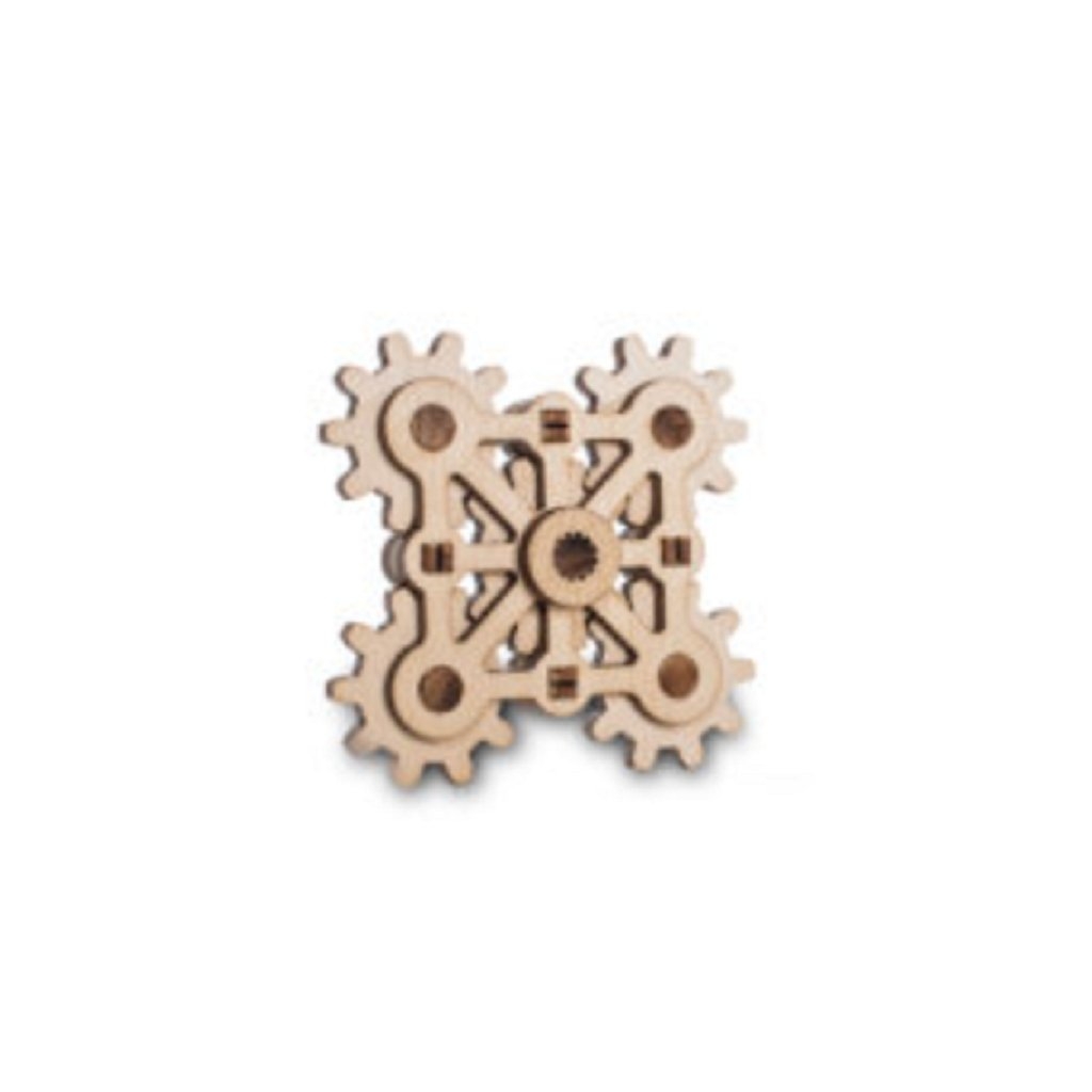 3D dřevěné puzzle EWA Twister Spinner - hnědé