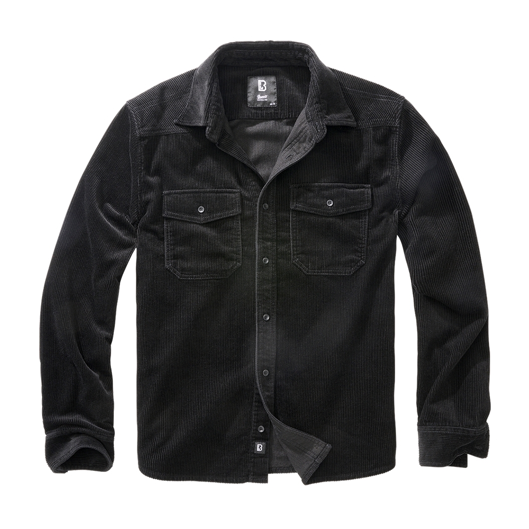 Košile Brandit Corduroy Classic 1/1 - černá, 4XL