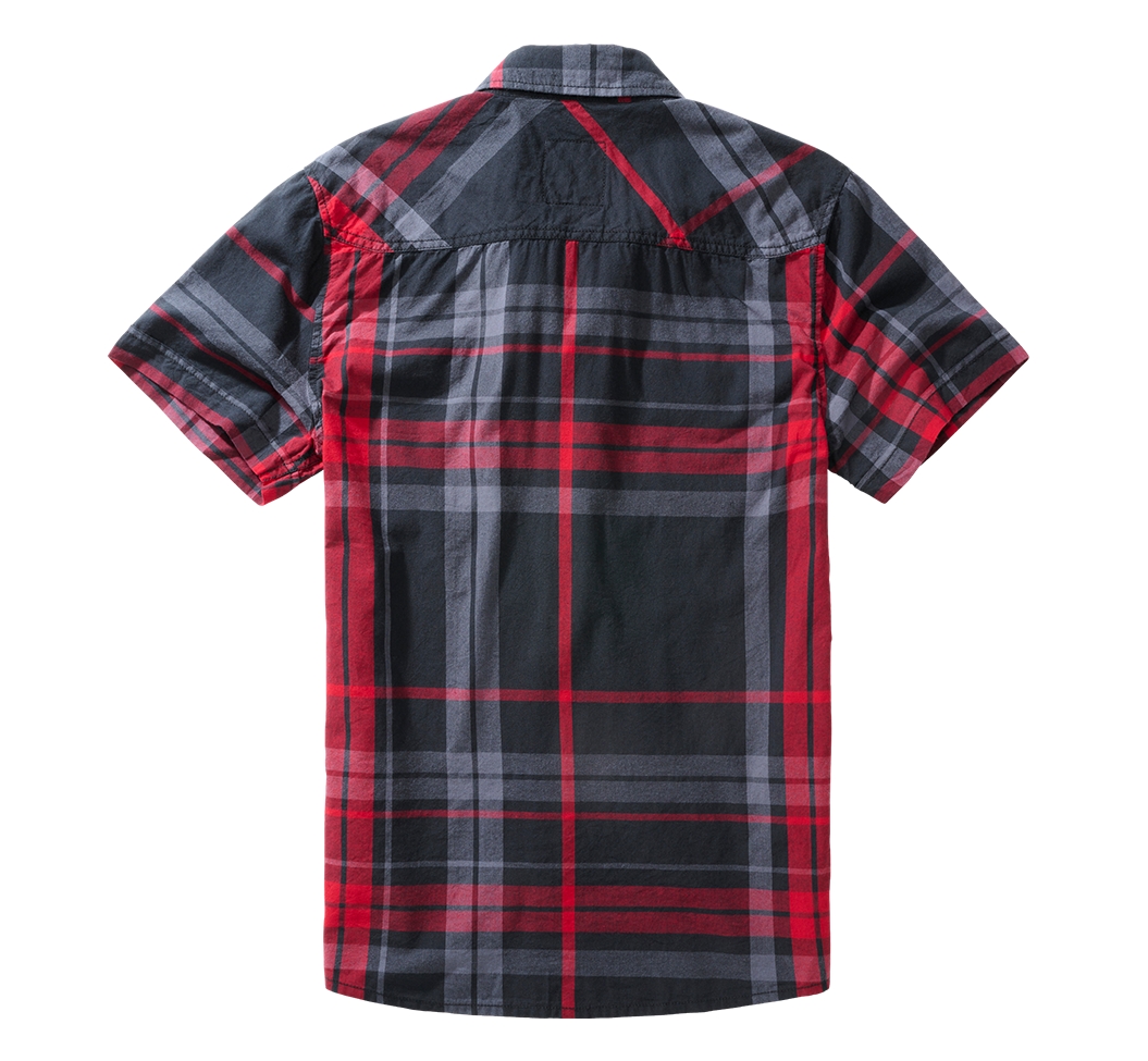 Košile Brandit Roadstar 1/2 - šedá-červená, S