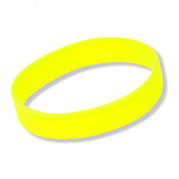 Silikonový náramek - žlutý svítící