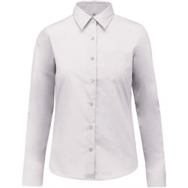 Košile dámská s dlouhým rukávem Kariban Jessica - bílá, XL