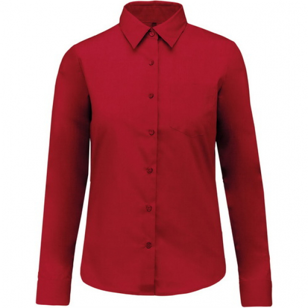 Košile dámská s dlouhým rukávem Kariban Jessica - červená, 3XL