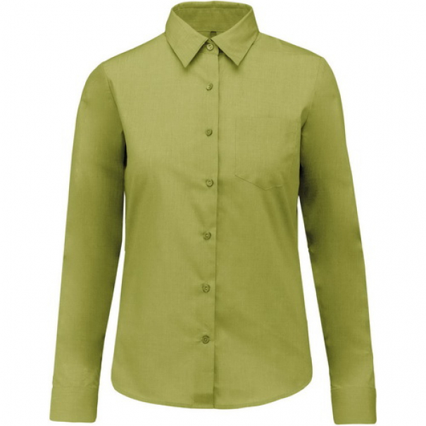 Košile dámská s dlouhým rukávem Kariban Jessica - zelená, XL
