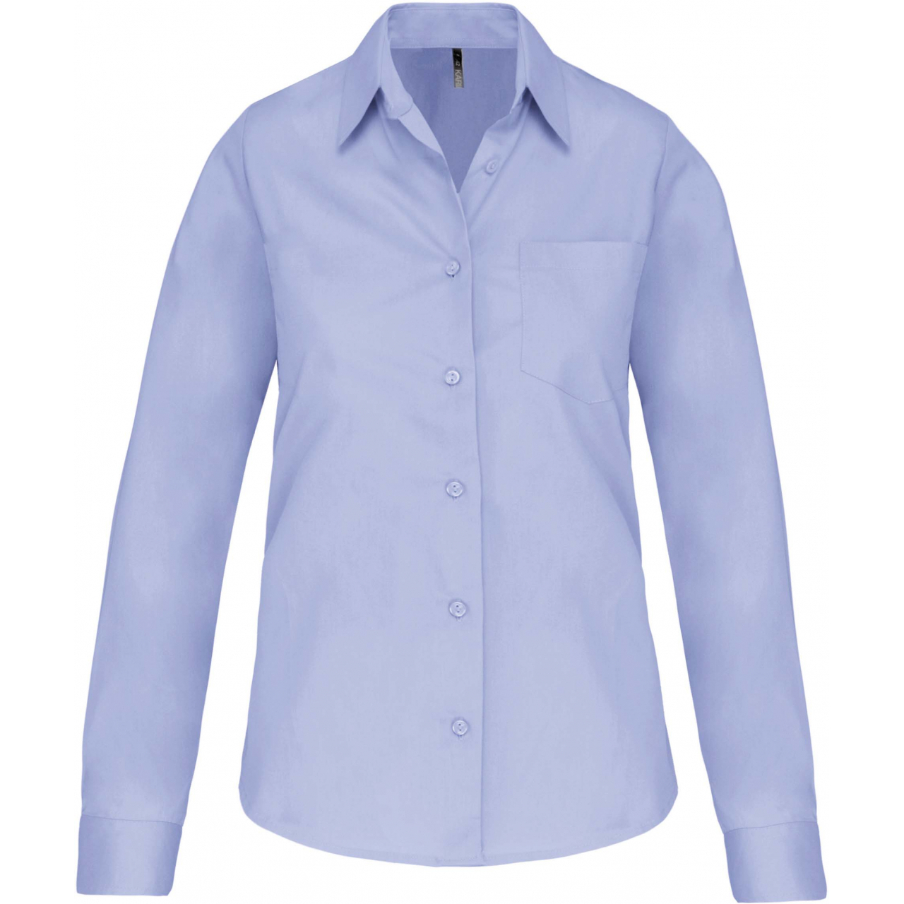 Košile dámská s dlouhým rukávem Kariban Poplin - světle modrá, XL