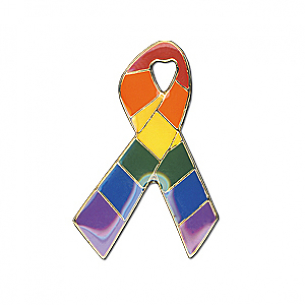 Odznak (pins) 19mm duhová vlajka LGBT Stuha - barevný