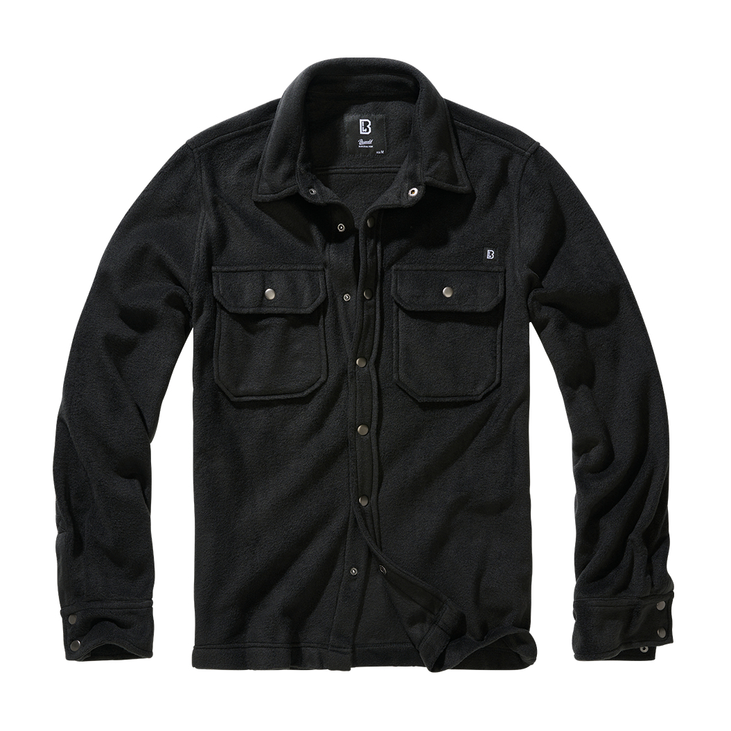 Košile Brandit Jeff Fleece - černá, XL