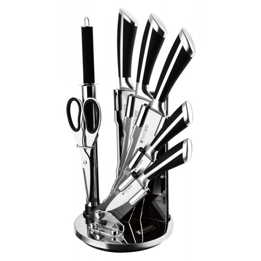 Sada nožů Imperial Collection 8ks se stojanem - stříbrná-černá