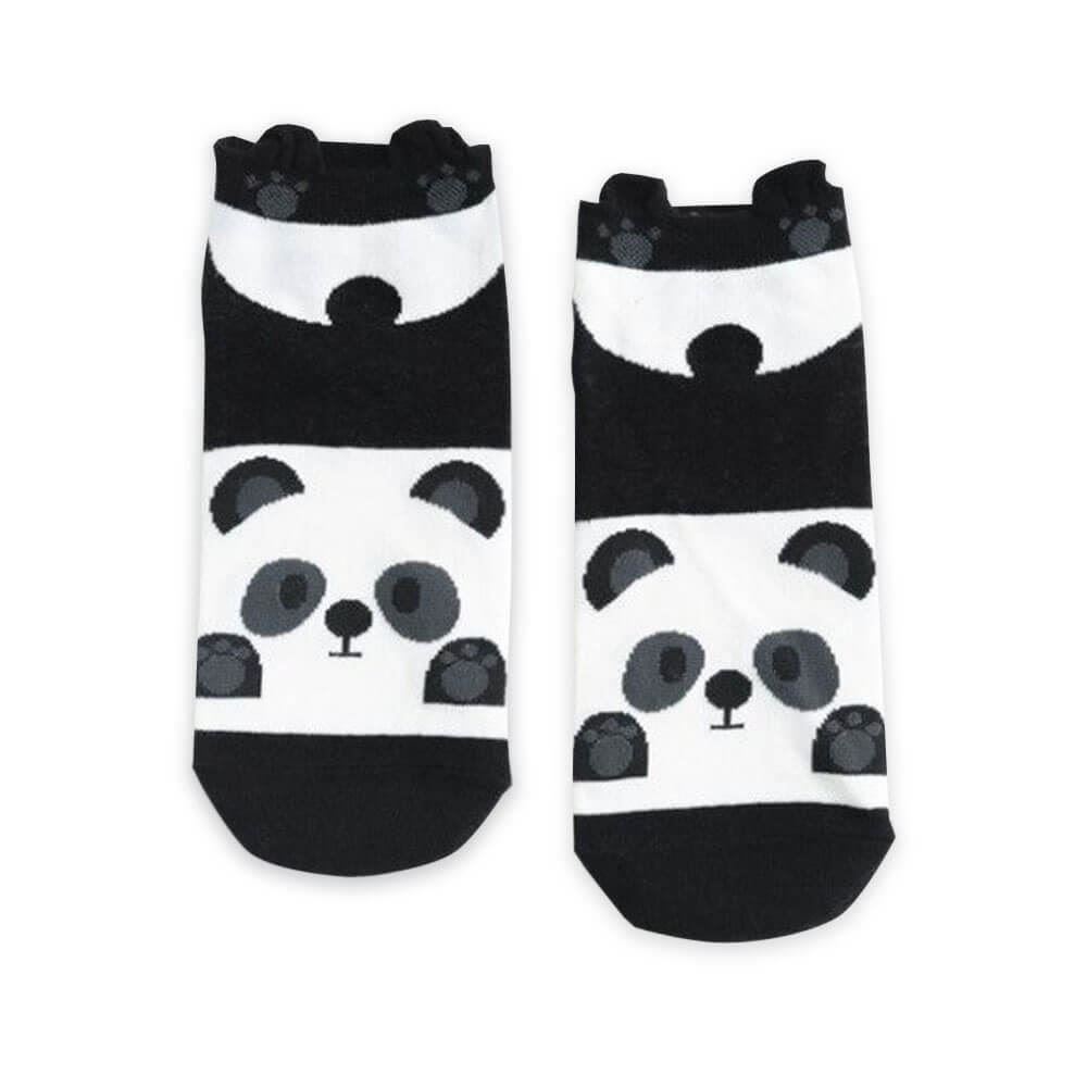 Kotníkové ponožky Panda - černé-bílé, 35-39