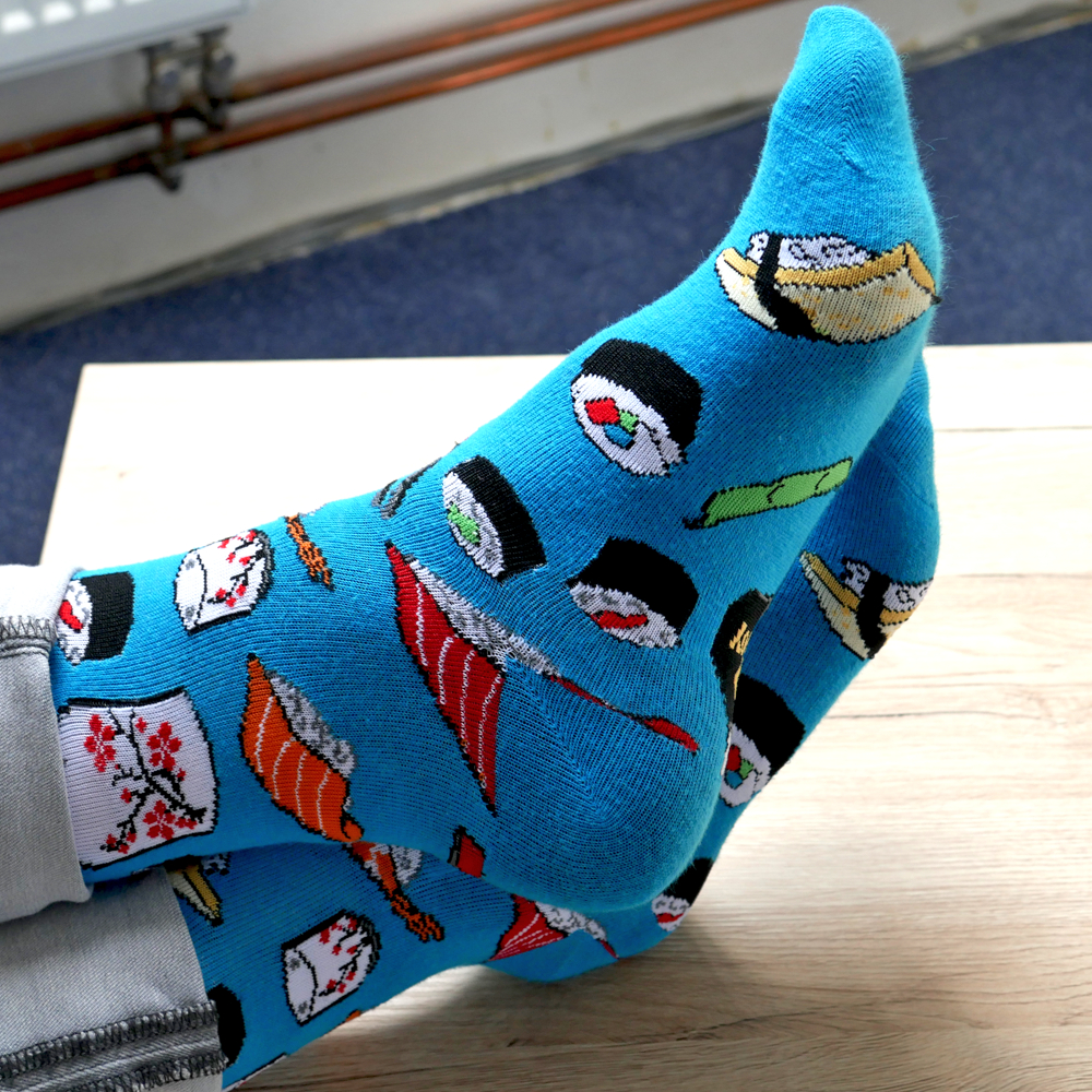 Vtipné ponožky Sushi - modré, 38-45